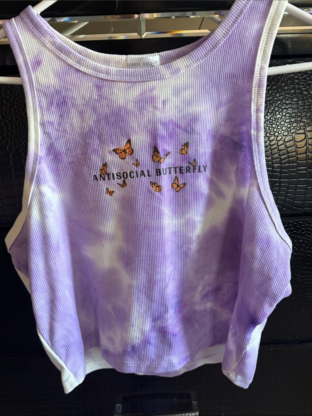 Antisocial Butterfly Lavender Tie-Dye Muscle Tee